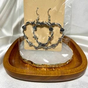 Twisted Hearts with Roses Earrings